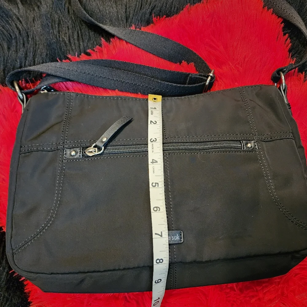 The Sak Esperato Nylon Hobo Crossbody Bag in Black